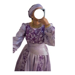 RM28122025, Robe Bazin, Taille M, Foulard