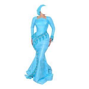 ZD16072026, Robe Bazin, Taille XL, Foulard