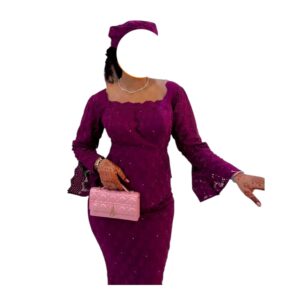 AD23072026, Bordé Jupe Complet, Taille L, Foulard
