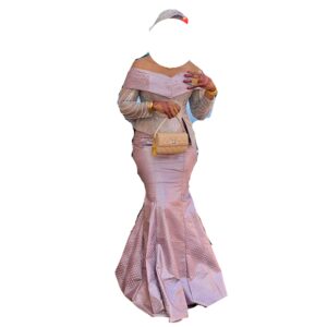 DA25072026, Bazin Jupe Complet, Taille L, Turban