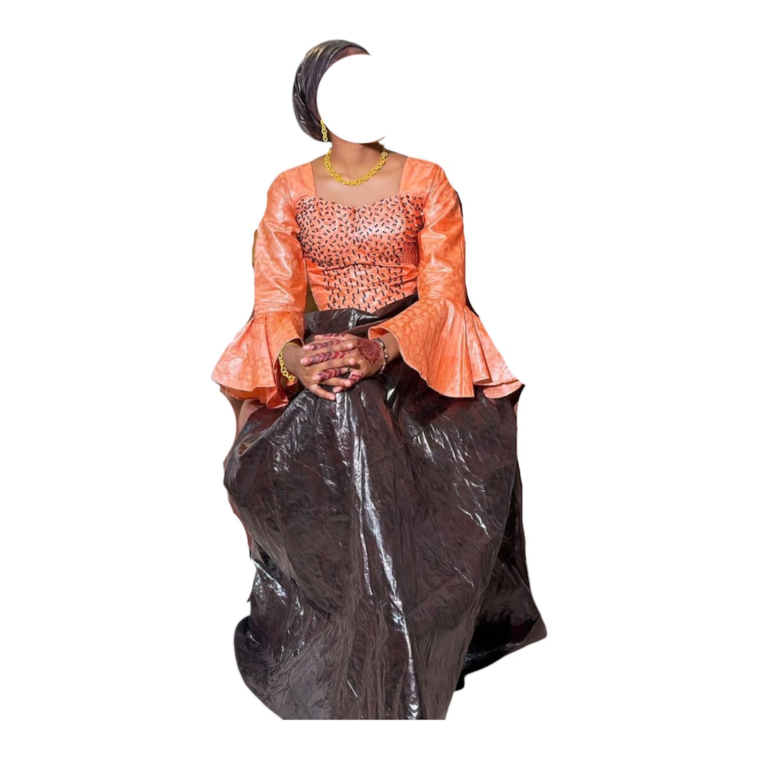 OK27072026, Robe Bazin, Taille M, Foulard
