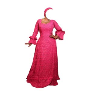 HD11082026, Robe Bordé, Taille XL, Foulard