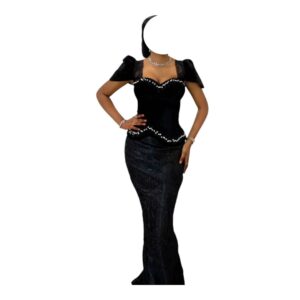 GD08102026, Robe de Soirée, Taille M, Foulard