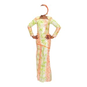 WB11082026, Robe Bazin, Taille M, Foulard