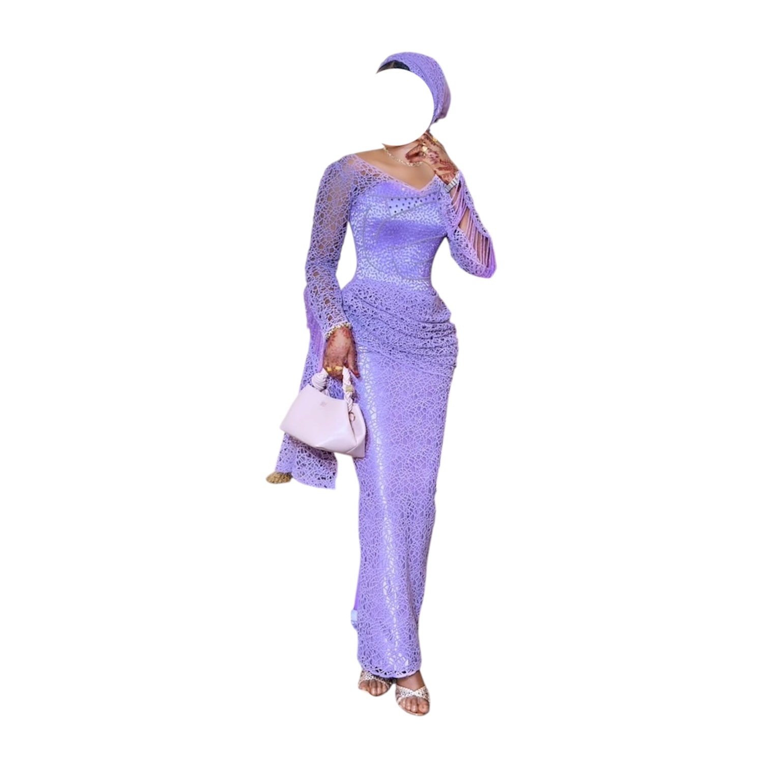 BA03082026, Robe Bordé, Taille L, Foulard