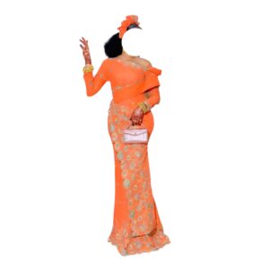 BA03082026, Robe Bordé, Taille L, foulard