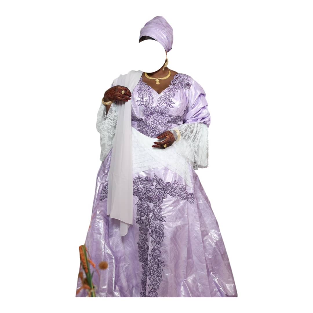 AK12092026, Robe Bazin, Taille XL, Foulard