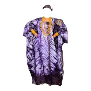 LA08102026, Robe Bazin, Taille L, Foulard