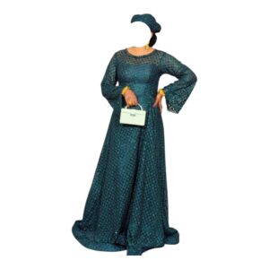 LA08102026, Robe Bordé, Taille L, Foulard