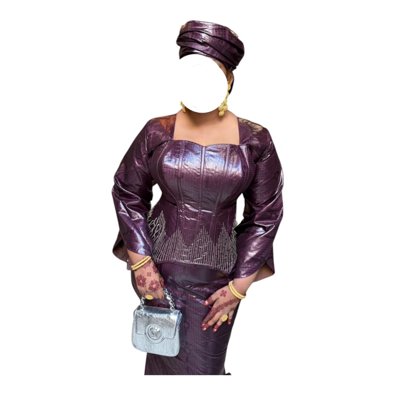FD09022026, Bazin Jupe Complet, Taille L, Foulard (Copie)