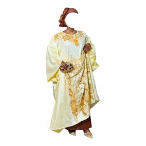 MR29092026, Bazin Grand Boubou, Taille XL, Foulard