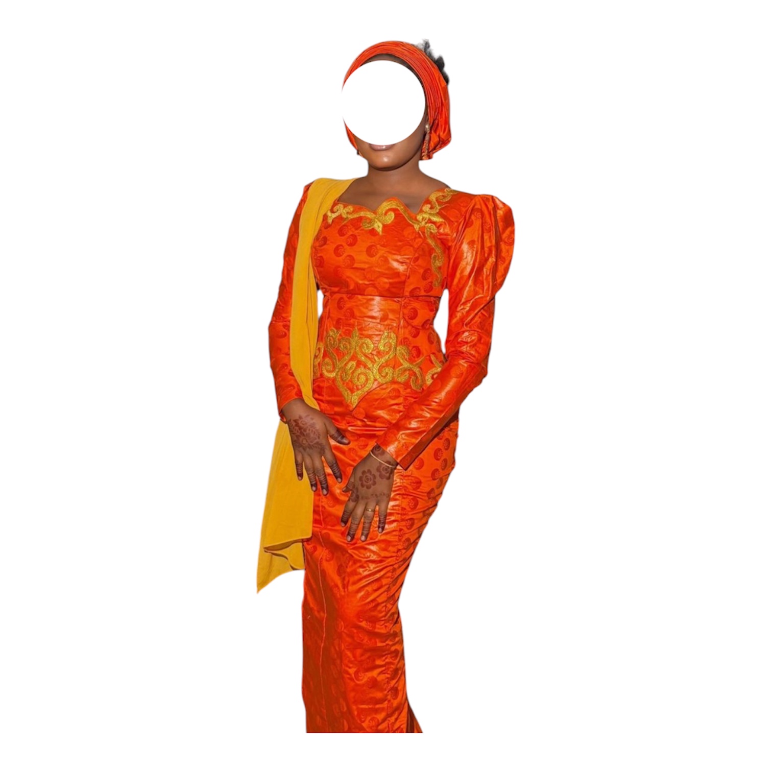 AH12092026, Robe Bazin, Taille M, Foulard