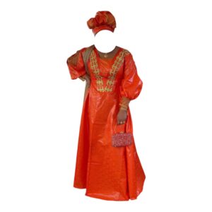 AG01092026, Robe Bazin, Taille XL, Foulard