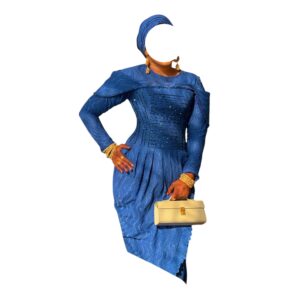 AD29092026, Robe Bordé, Taille L, Foulard