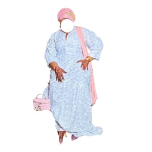 ZG29092026, Robe Bordé Blanc, Taille XXL, Foulard