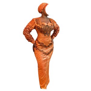 KA29092026, Robe Bazin, Taille XL, Foulard