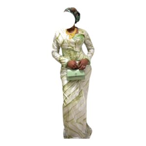 AS30092026, Robe Bazin, Taille XL, Foulard
