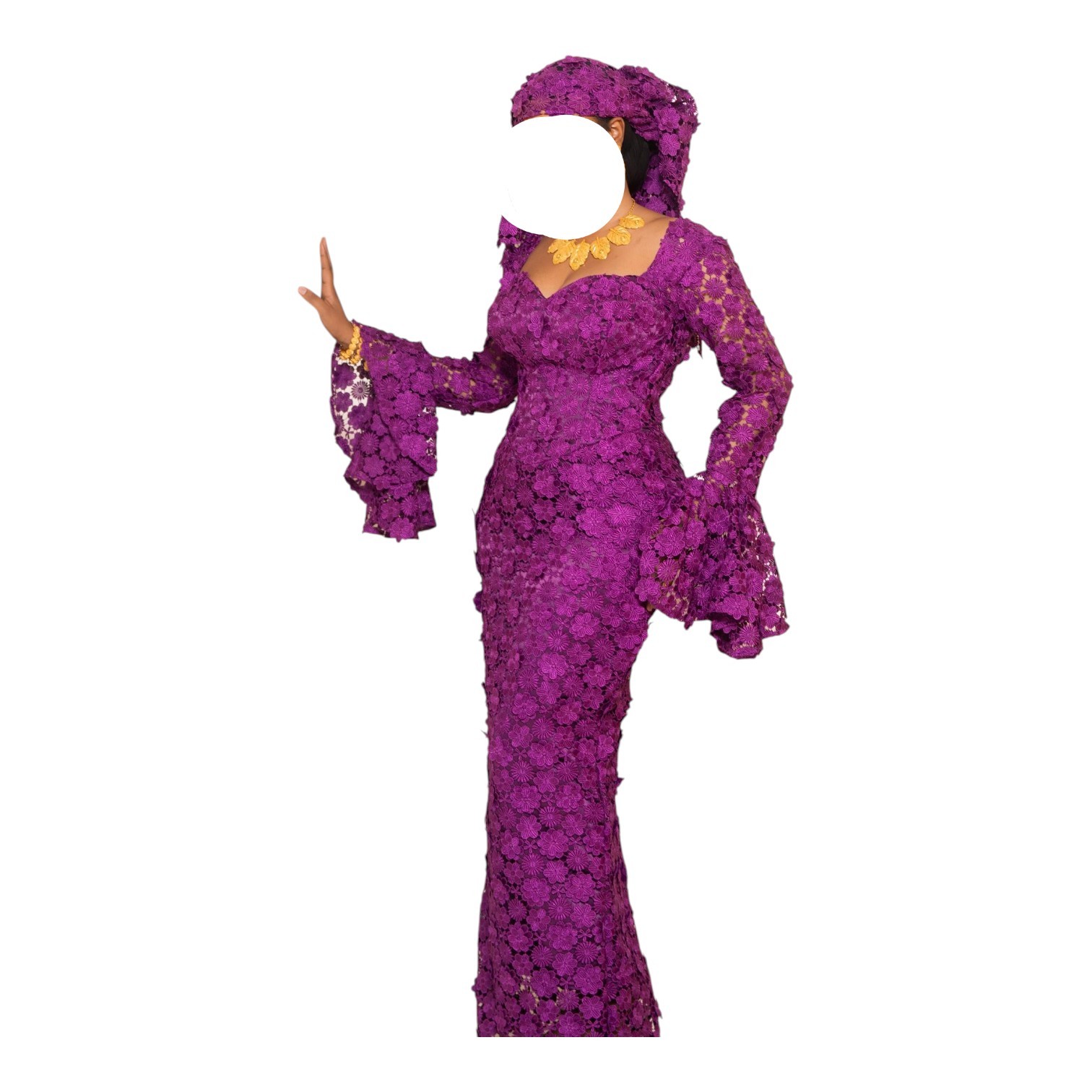 RA22102026, Robe Bordé, Taille M, Foulard