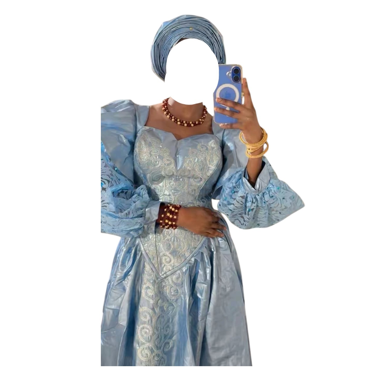 MS22102026, Robe Bazin, Taille S, Foulard