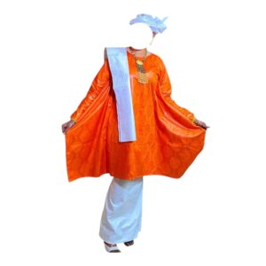 AS02102026, Bazin Jupe Complet, Taille XL, Foulard
